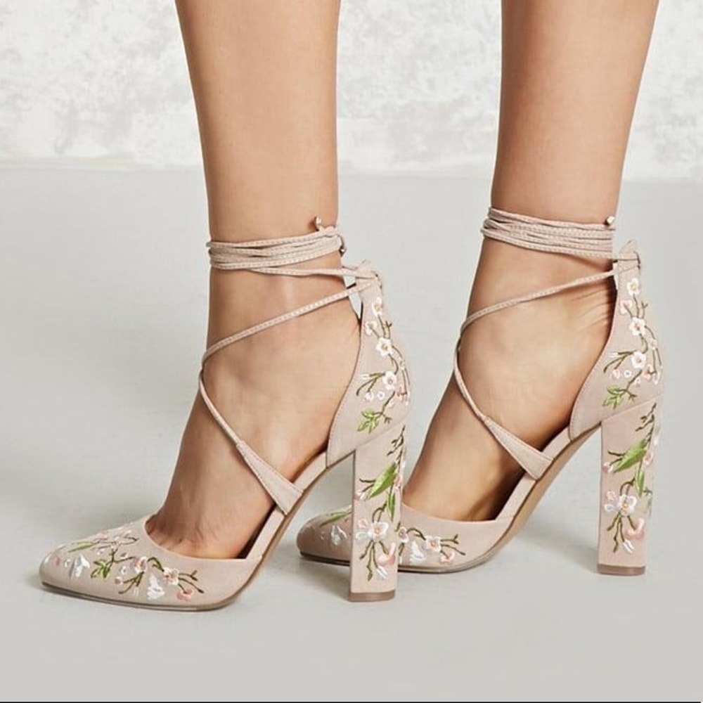 Embroidered heels